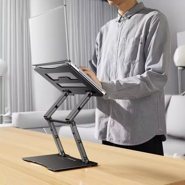 Wozinsky WRS-CPY75DSB Aluminum Laptop and Tablet Stand + Free Smartphone Stand - Black 21