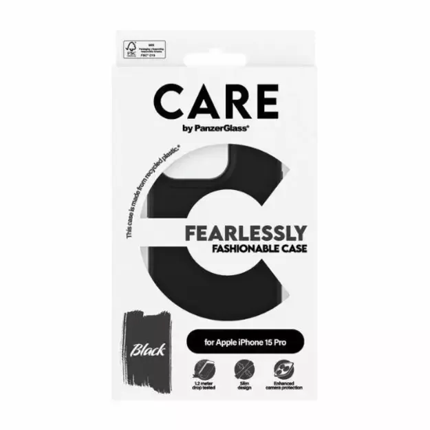 CARE by PanzerGlass Fearlessly Fashionable Case for iPhone 15 Pro - Black 6