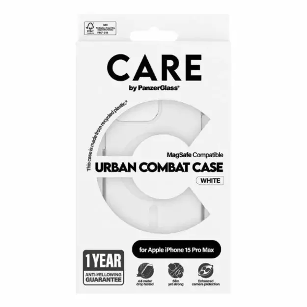 CARE by PanzerGlass Urban Combat Case MagSafe for iPhone 15 Pro Max - White 3