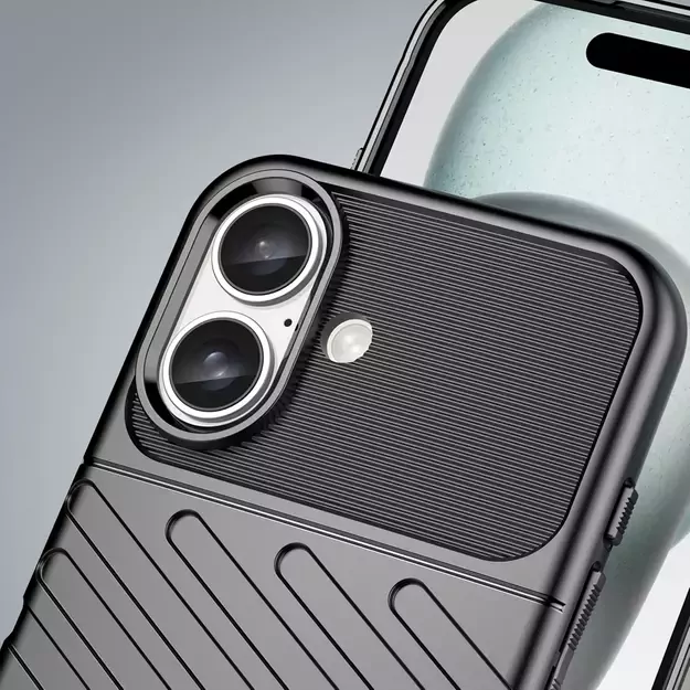 Thunder Case for iPhone 16 Plus Silicone Case - Black 5
