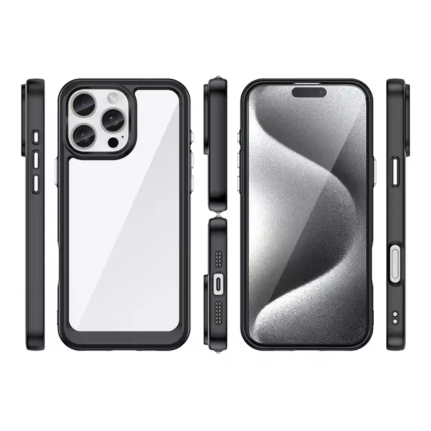 Outer Space Case with Gel Frame for iPhone 16 Pro Max - Black 8