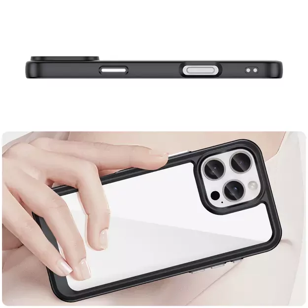 Outer Space Case with Gel Frame for iPhone 16 Pro Max - Black 10