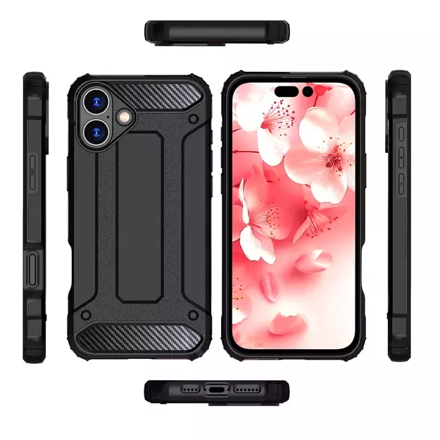 Hybrid Armor iPhone 16 Plus Case - Black 11