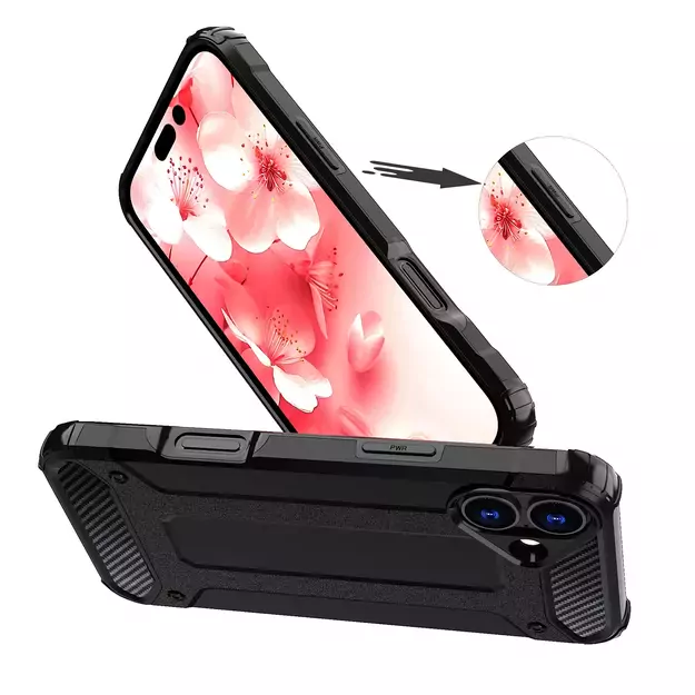 Hybrid Armor iPhone 16 Plus Case - Black 12