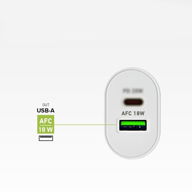 SBS TETRPD20W 20W USB-A USB-C Wall Charger with Power Delivery - White 10