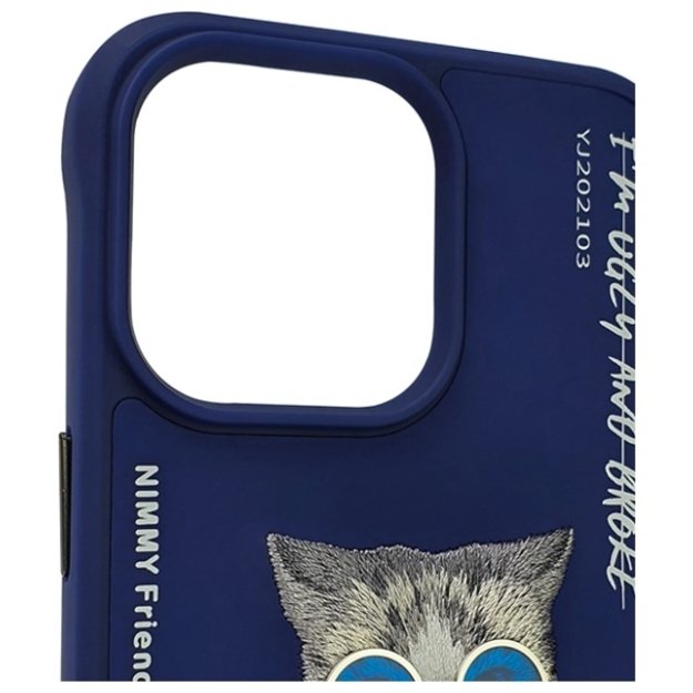 Nimmy Glasses Cool Cat Case for iPhone 15 Pro Max - Blue 2