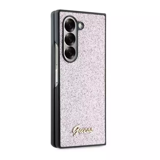 Guess 4G Glitter Script Case for Samsung Galaxy Z Fold 6 - Pink 4