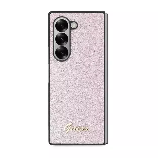 Guess 4G Glitter Script Case for Samsung Galaxy Z Fold 6 - Pink 1