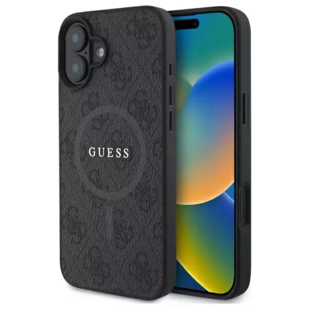 Guess 4G Ring Classic Logo MagSafe case for iPhone 16 - black