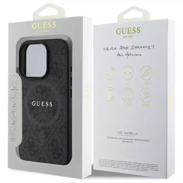 Guess 4G Ring Classic Logo MagSafe case for iPhone 16 Pro Max - black 14