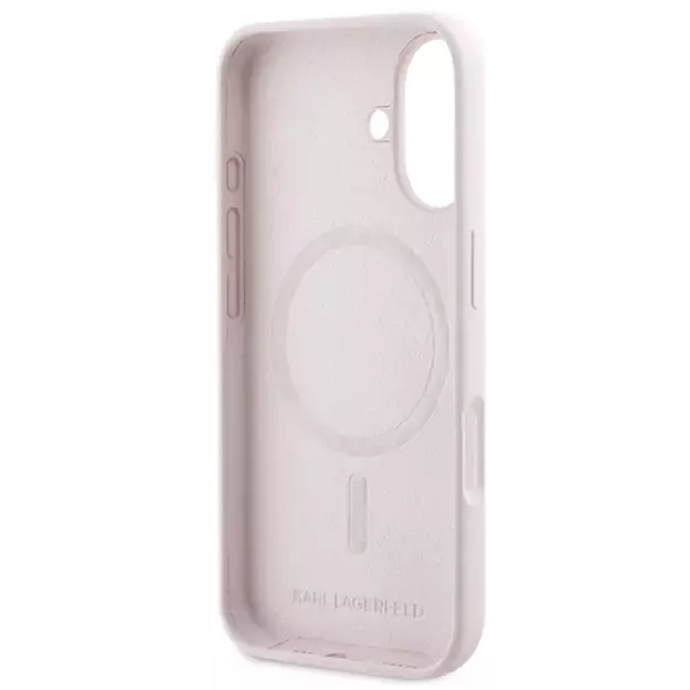 Karl Lagerfeld Silicone Karl&amp Choupette Heads Ring MagSafe iPhone 16 Case - Pink 6