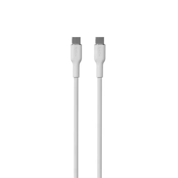 Puro Soft USB-C - USB-C 60W 1.5m silicone cable - white