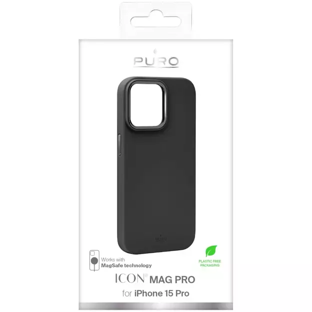 Puro Icon Mag Pro MagSafe Silicone Case for iPhone 15 Pro - Black 1