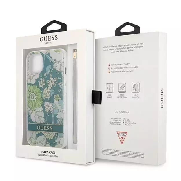 Guess GUHCP13MHFLSN iPhone 13 6.1&quot  green/green hardcase Flower Strap 14