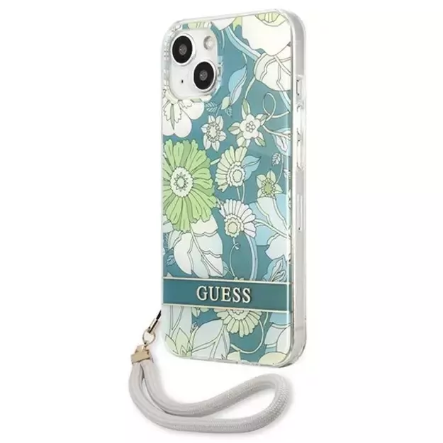 Guess GUHCP13MHFLSN iPhone 13 6.1&quot  green/green hardcase Flower Strap 8
