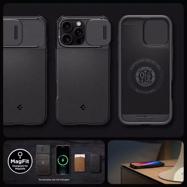 Spigen Optik Armor Mag Case with MagSafe for iPhone 16 Pro Max - Black 13