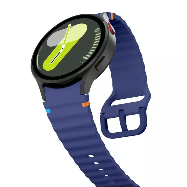 Tech-Protect Silicone Sport Strap for Samsung Galaxy Watch 4 / 5 / 5 Pro / 6 / 7 / FE - Blue 2