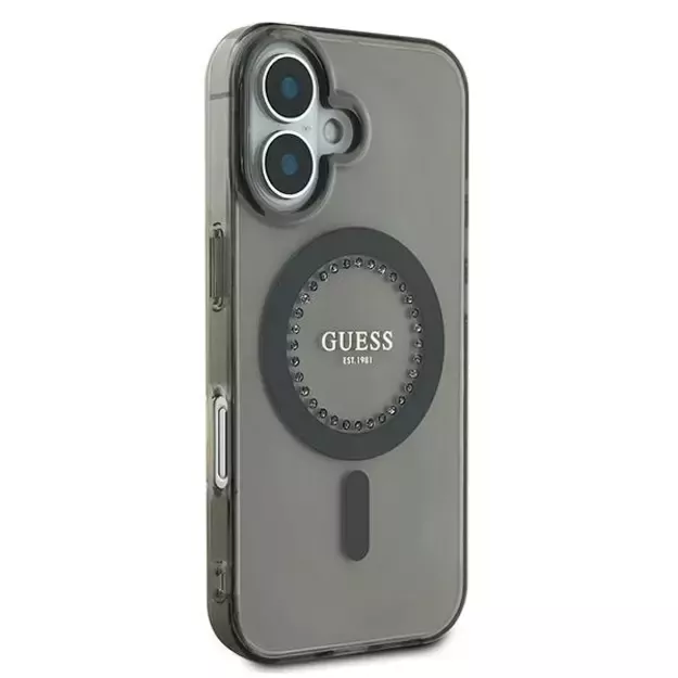 Guess IML Rhinestones MagSafe iPhone 16 Plus Case - Black 10