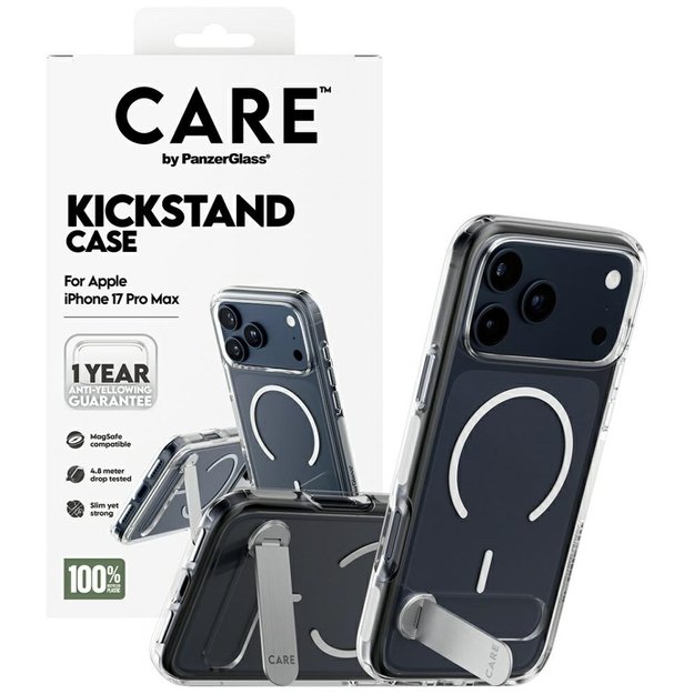 CARE by PanzerGlass Feature Case w. Kickstand MagSafe for iPhone 17 Pro Max - Clear 3
