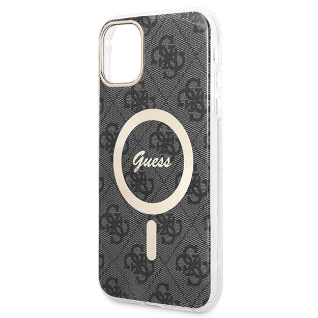 Set Guess GUBPN61H4EACSK Case+Charger iPhone 11 6.1  black/black hard case 4G Print MagSafe 4