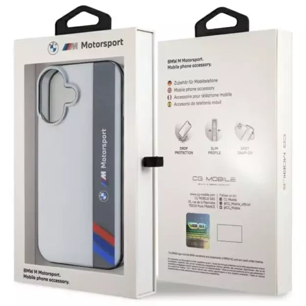 BMW Motosport IML Vertical Stripe iPhone 16 Case - Gray 14