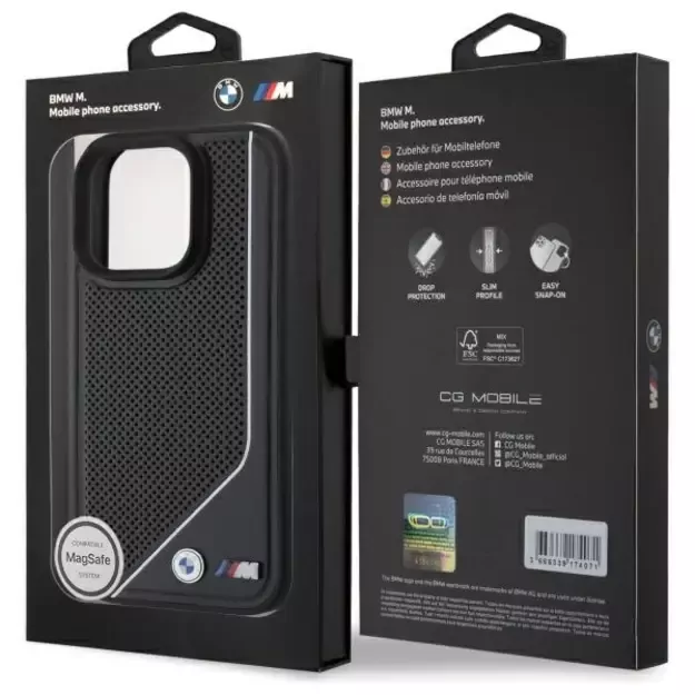 BMW M Perforated Twisted Line MagSafe case for iPhone 16 Pro - black 7