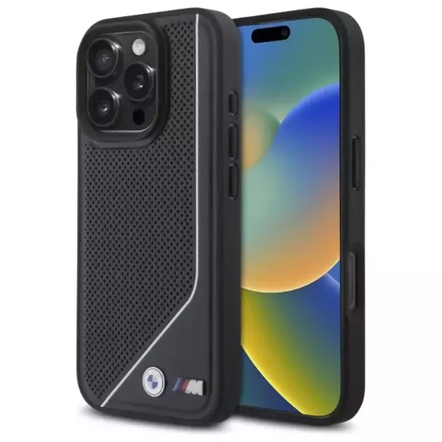 BMW M Perforated Twisted Line MagSafe case for iPhone 16 Pro - black