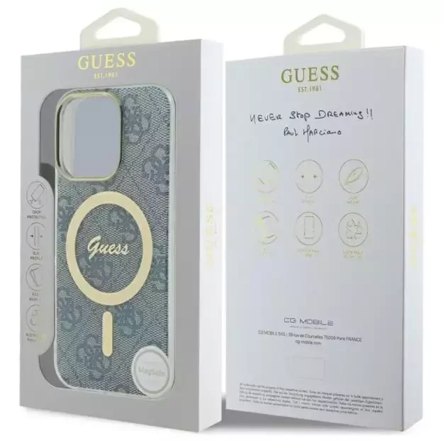 Guess IML 4G MagSafe iPhone 16 Pro Case - Blue 13