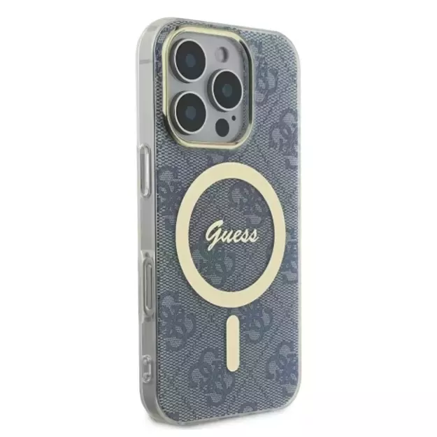 Guess IML 4G MagSafe iPhone 16 Pro Case - Blue 7