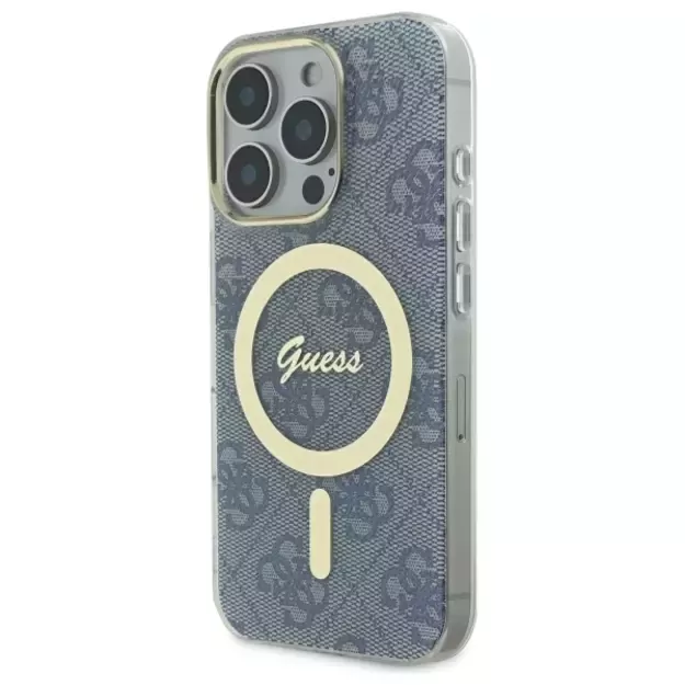 Guess IML 4G MagSafe iPhone 16 Pro Case - Blue 8
