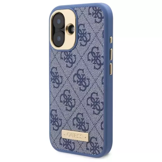 Guess 4G Logo Plate MagSafe Case for iPhone 16 Plus - Blue 1