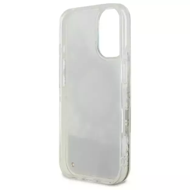 Guess Liquid Glitter Flower MagSafe iPhone 16 Case - Beige 13