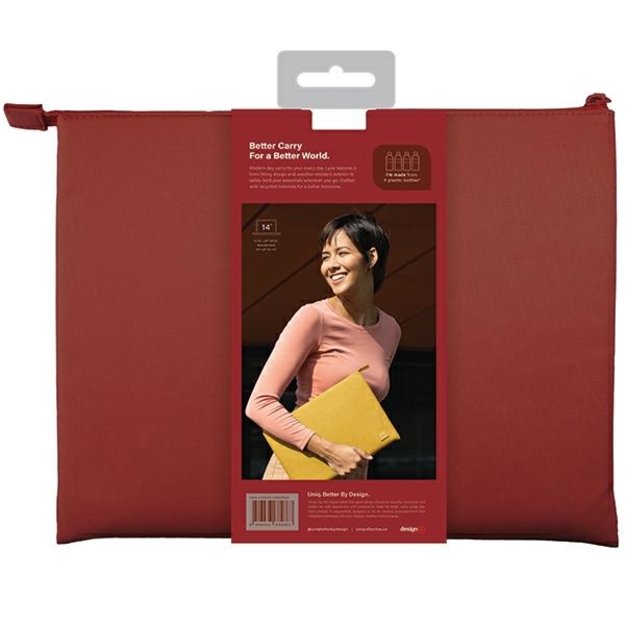 Uniq Lyon Waterproof RPET case for a 14&quot  laptop - red 3