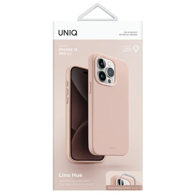 Uniq Lino Hue Magclick Charging case for iPhone 15 Pro - pink 3