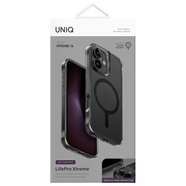 Uniq LifePro Xtreme Magclick Charging Case for iPhone 16 - Black 4