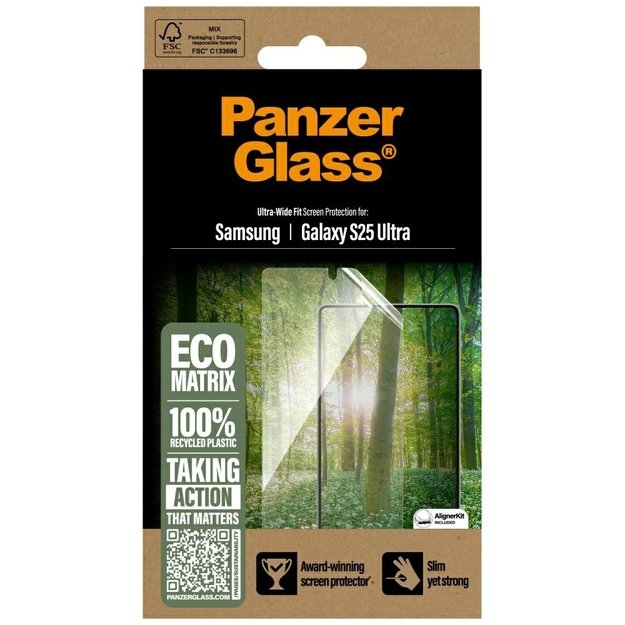 PanzerGlass Eco Matrix Ultra-Wide Fit Tempered Glass for Samsung Galaxy S25 Ultra 3