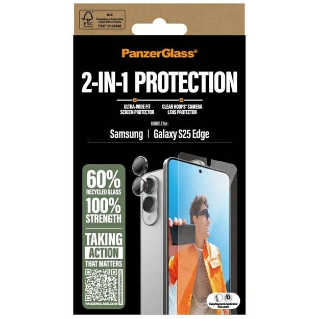 PanzerGlass Hoops+UWF 2in1 Glass+Lens for Samsung Galaxy S25 Edge - transparent 3