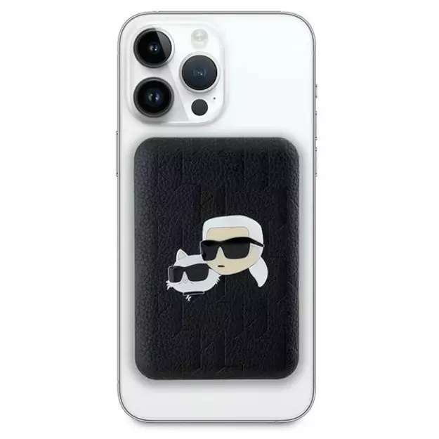 Karl Lagerfeld Powerbank inductive KLPB5FPGKSKCHK 16W 5000mAh black/black Karl&amp Choupette Head Pin MagSafe 1