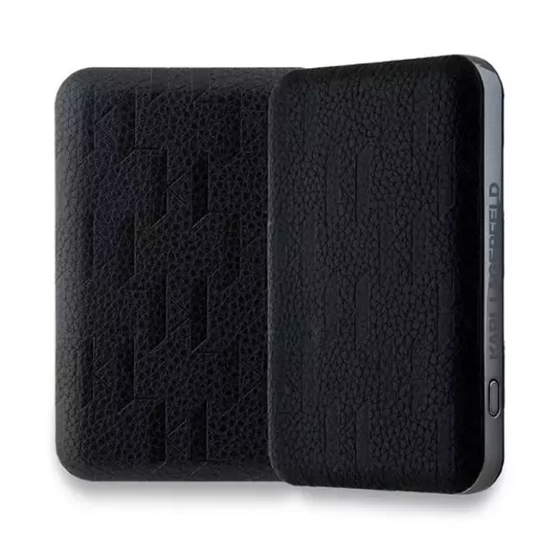 Karl Lagerfeld Powerbank inductive KLPB5FPGKSKCHK 16W 5000mAh black/black Karl&amp Choupette Head Pin MagSafe 2