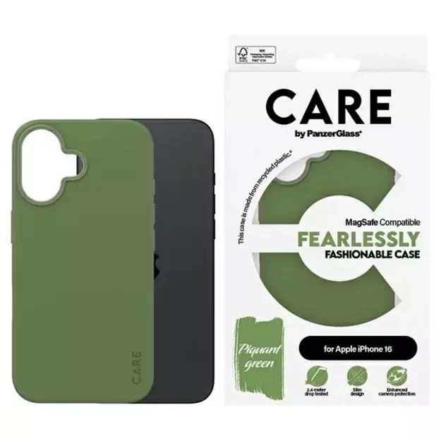 CARE by PanzerGlass Fashion Case iPhone 16 6.1&quot  green/green MagSafe 1385