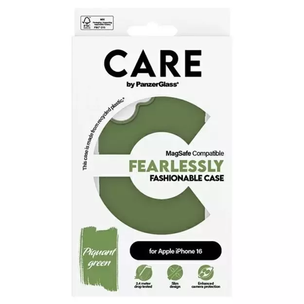 CARE by PanzerGlass Fashion Case iPhone 16 6.1&quot  green/green MagSafe 1385 3