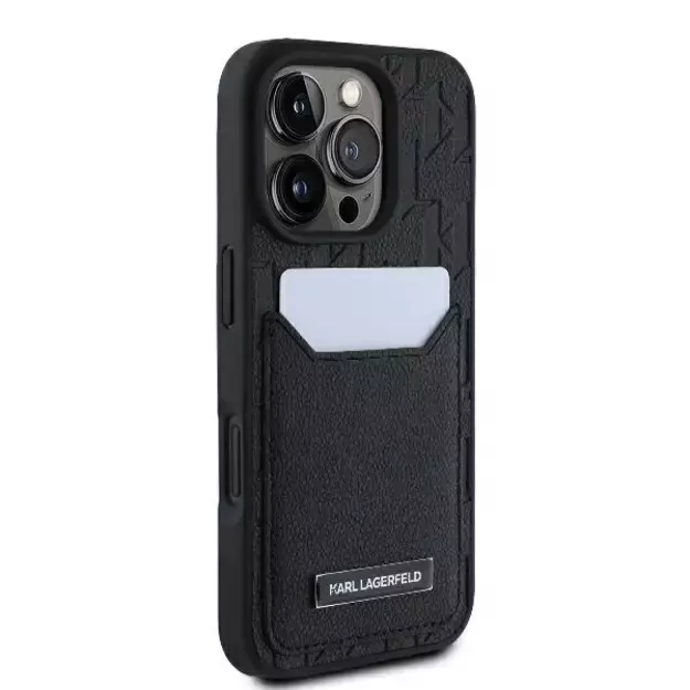 Karl Lagerfeld Cardslots Monogram iPhone 16 Pro Max Case - Black 3