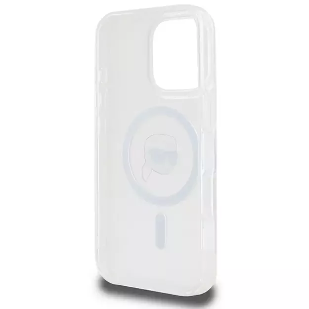 Karl Lagerfeld IML Metal Karl Head MagSafe Case for iPhone 16 Pro - White 6