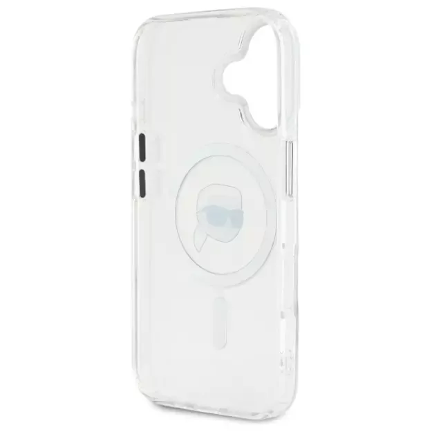 Karl Lagerfeld IML Metal Karl Head MagSafe Case for iPhone 16 Plus - White 5