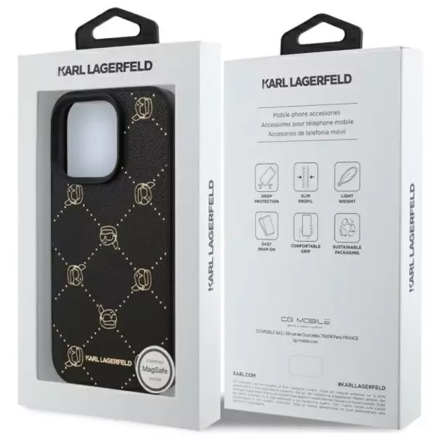 Karl Lagerfeld Magsafe Karl Head Case for iPhone 16 Pro Max - Black 7