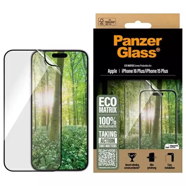 PanzerGlass MATRIX Screen Protector iPhone 16 Plus 6.7&quot  Ultra-Wide Fit 2871