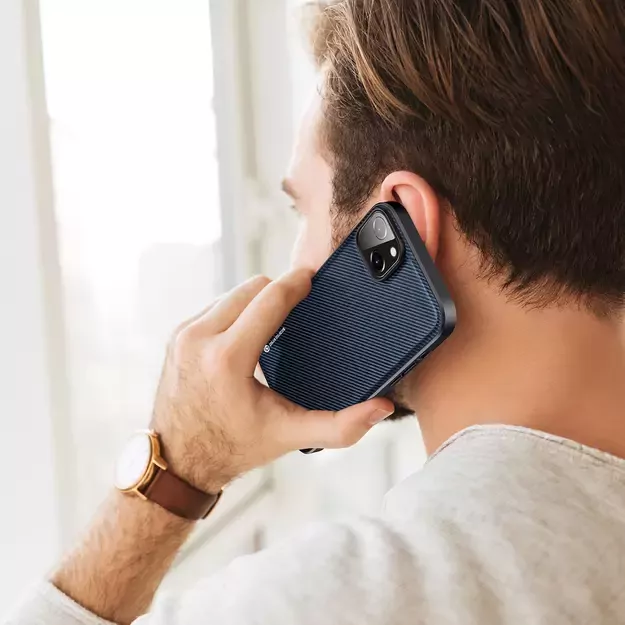 Dux Ducis Fino case cover iPhone 14 Plus blue nylon 21
