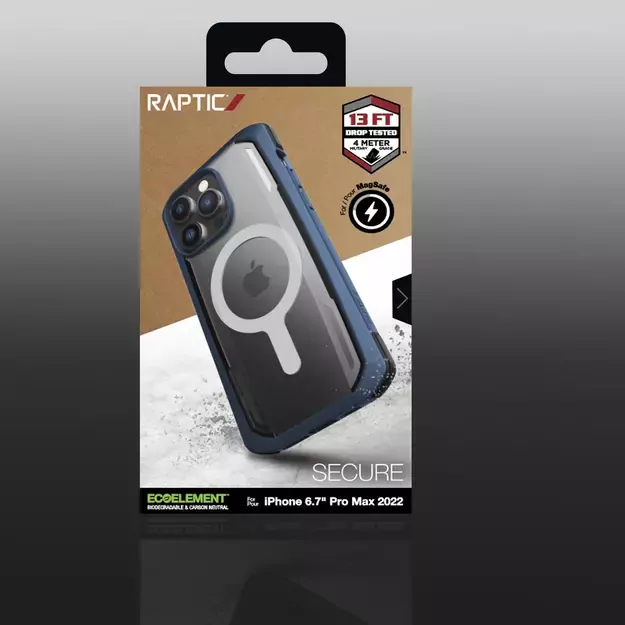Raptic X-Doria Secure Case for iPhone 14 Pro Max with MagSafe armored cover blue 16