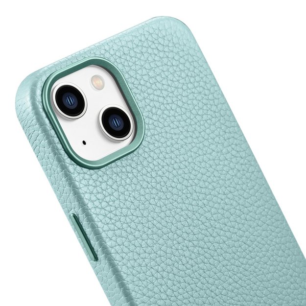 iCarer Litchi Premium Leather Case iPhone 14 Magnetic Leather Case with MagSafe Green (WMI14220709-GN) 4