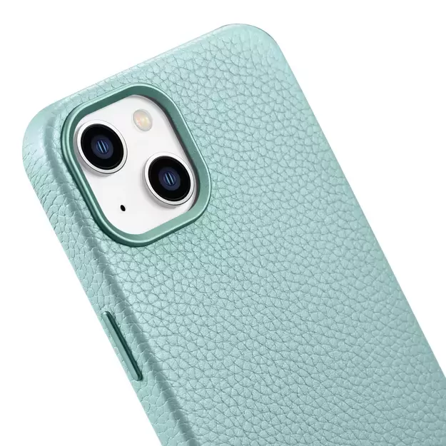 iCarer Litchi Premium Leather Case iPhone 14 Magnetic Leather Case with MagSafe Green (WMI14220709-GN) 30